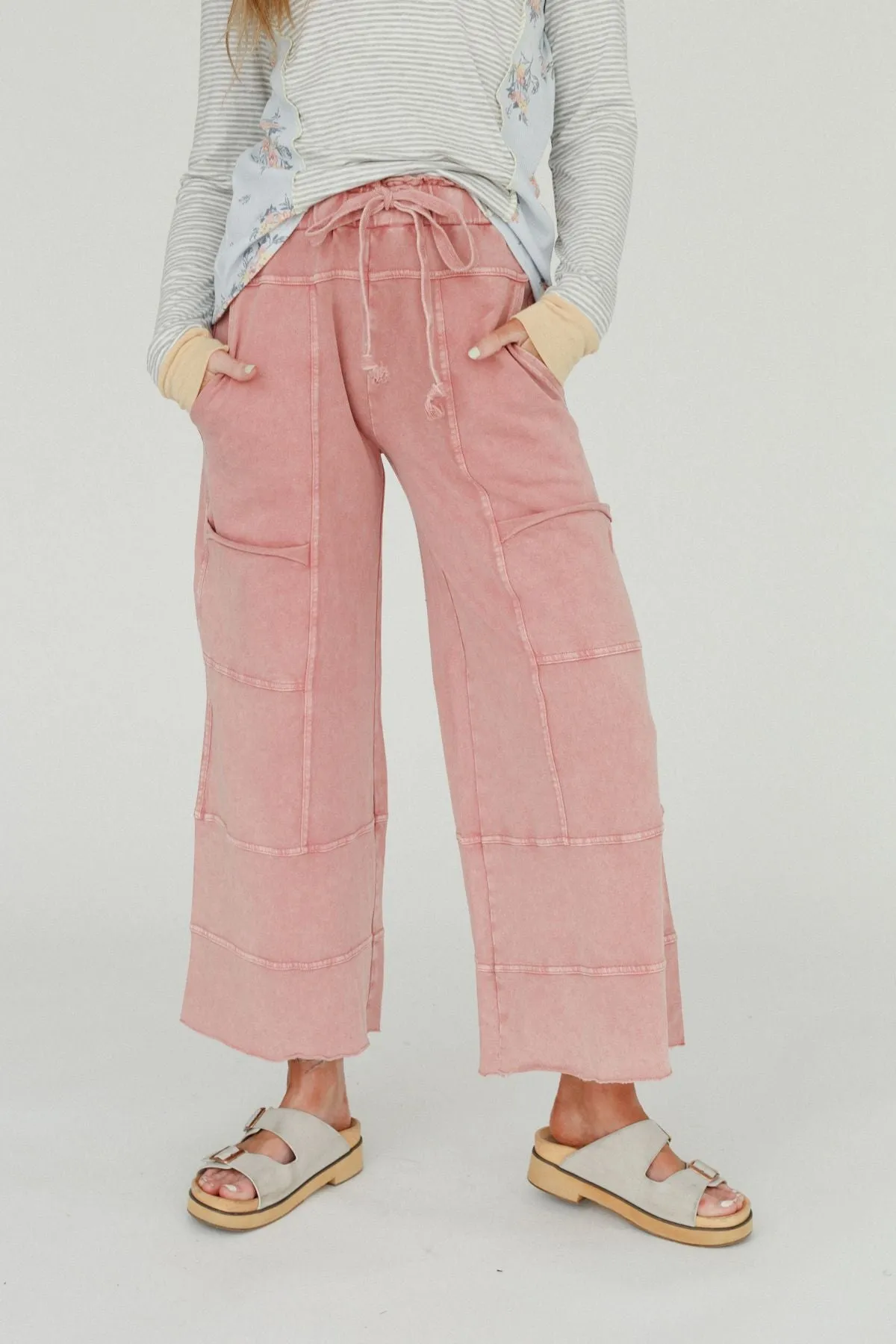 Lucky One Wide Leg Pant - Mauve