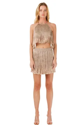 My Beachy Side - Meringue Hand Crochet Fringed Top - Bronze