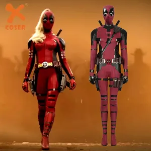 【Neu eingetroffen】Xcoser 2024 Deadpool 3 Lady Deadpool Cosplay Kostüm Overall Maske Outfit für Halloween