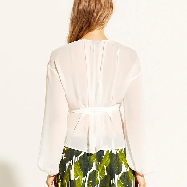 Oasis Wrap Top - White