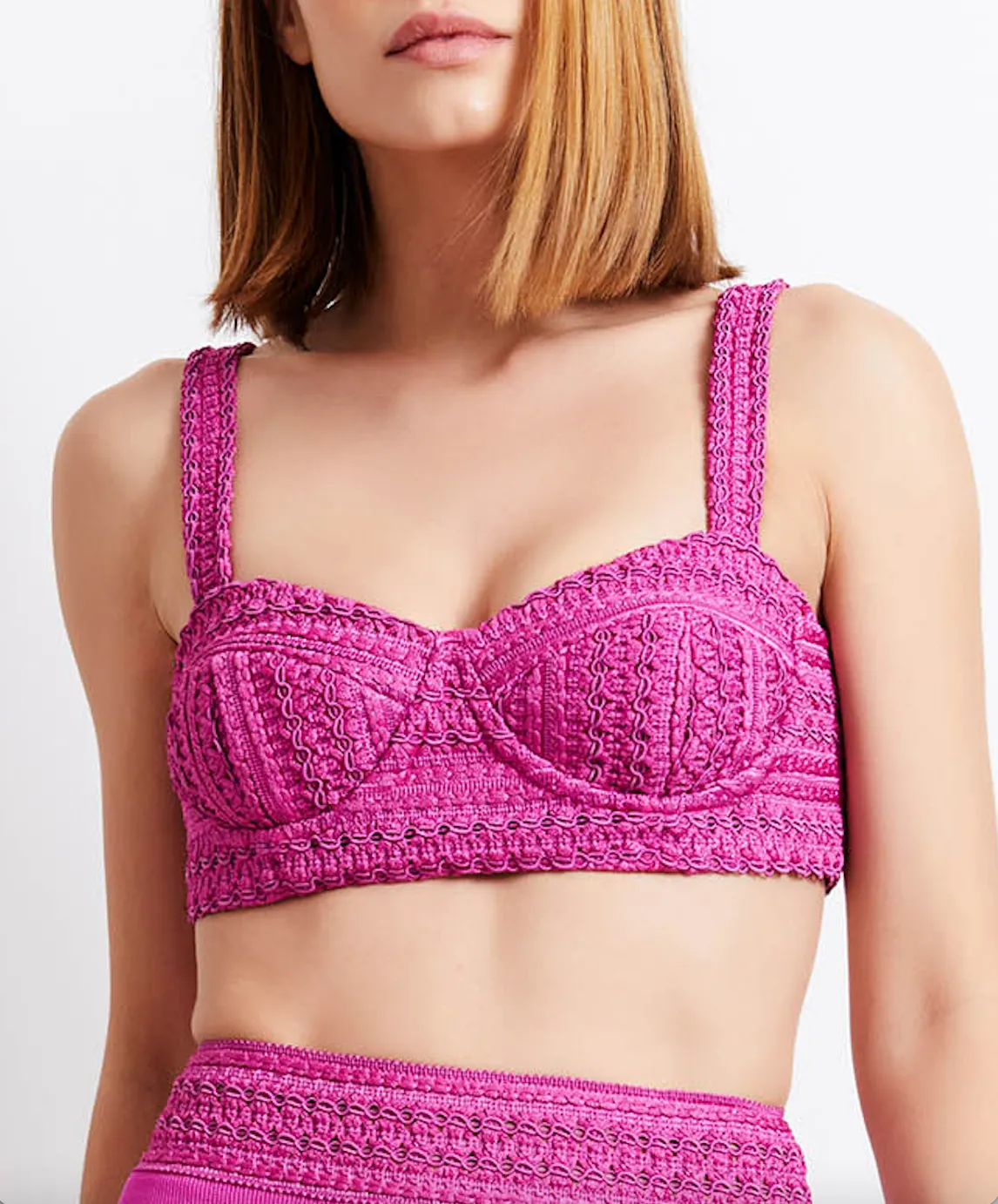 Patbo - Woven Crop Top - Cerise