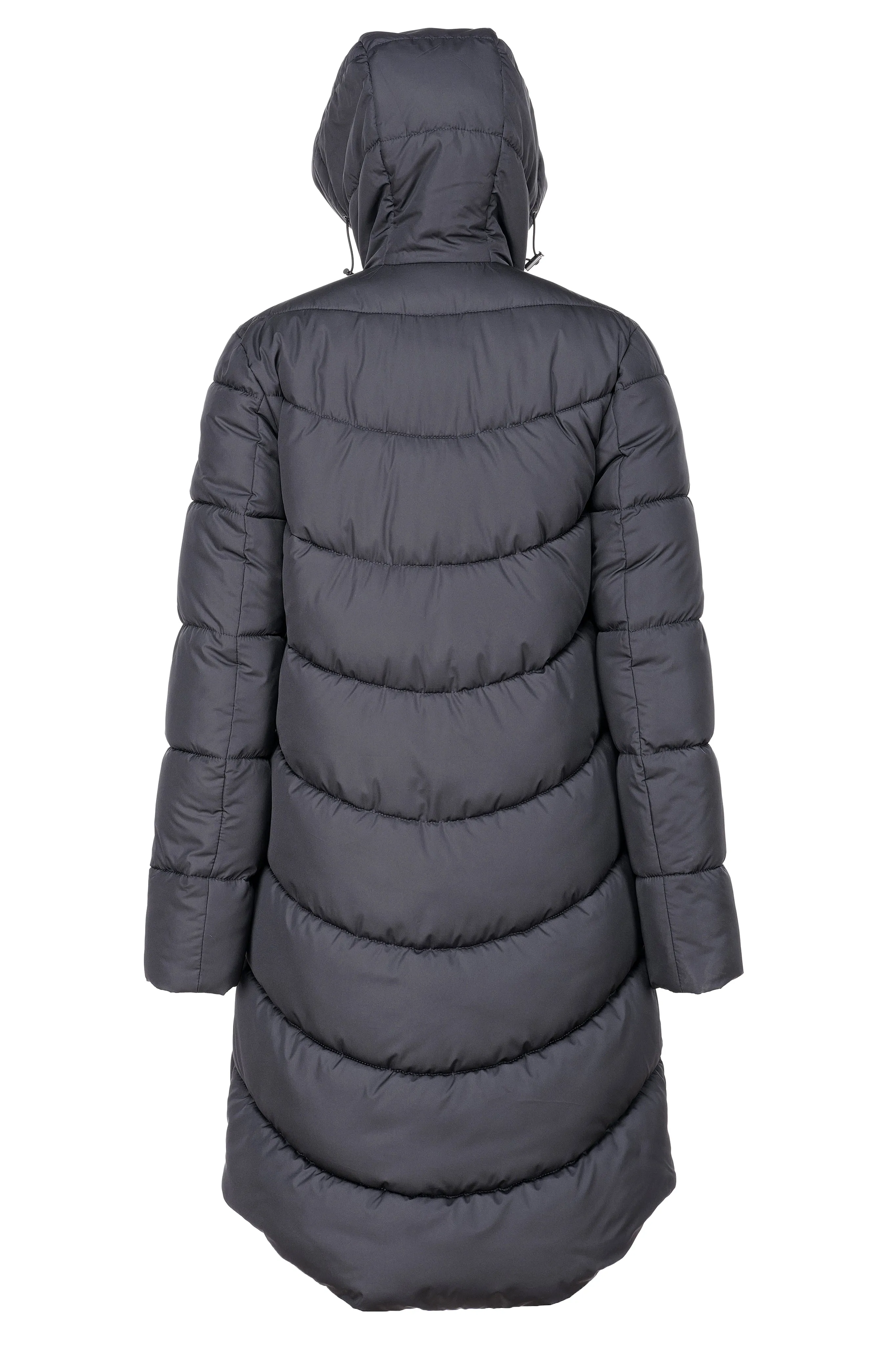 PORTOBELLO II recycled black long puffer jacket