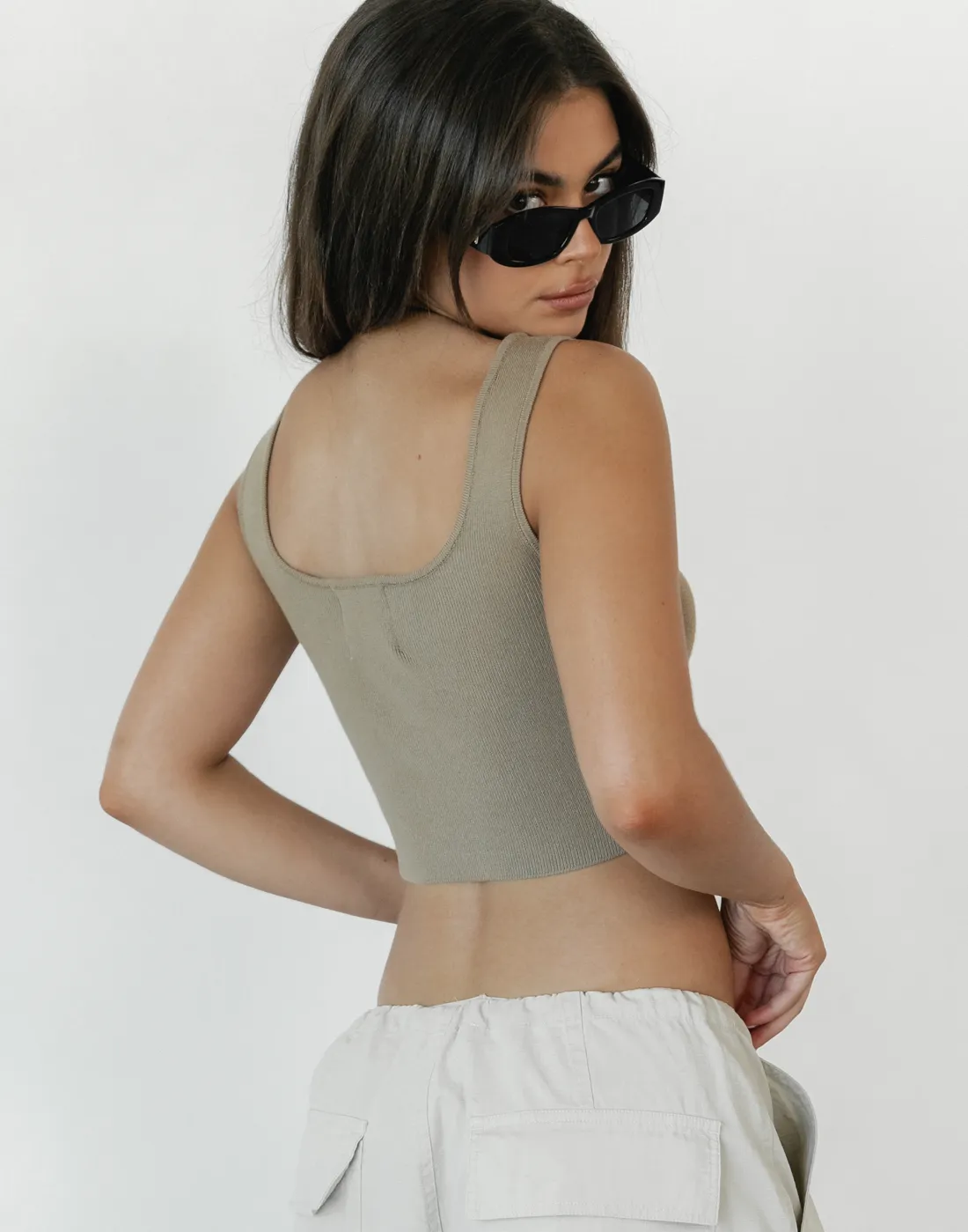 Quinten Crop Top (Beige)