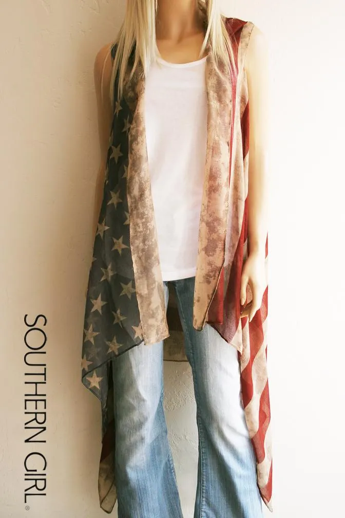 "I Pledge Allegiance to the Flag" Vintage American Flag Vest