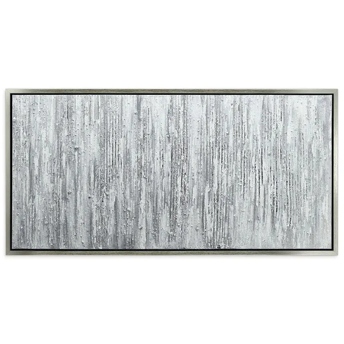 "Silver Frequency" Textured Metallic HandPainted Wall Art by Martin Edwards