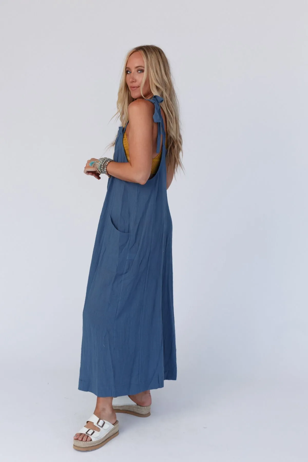 Ready To Go Loose Fit Jumpsuit - Denim Blue