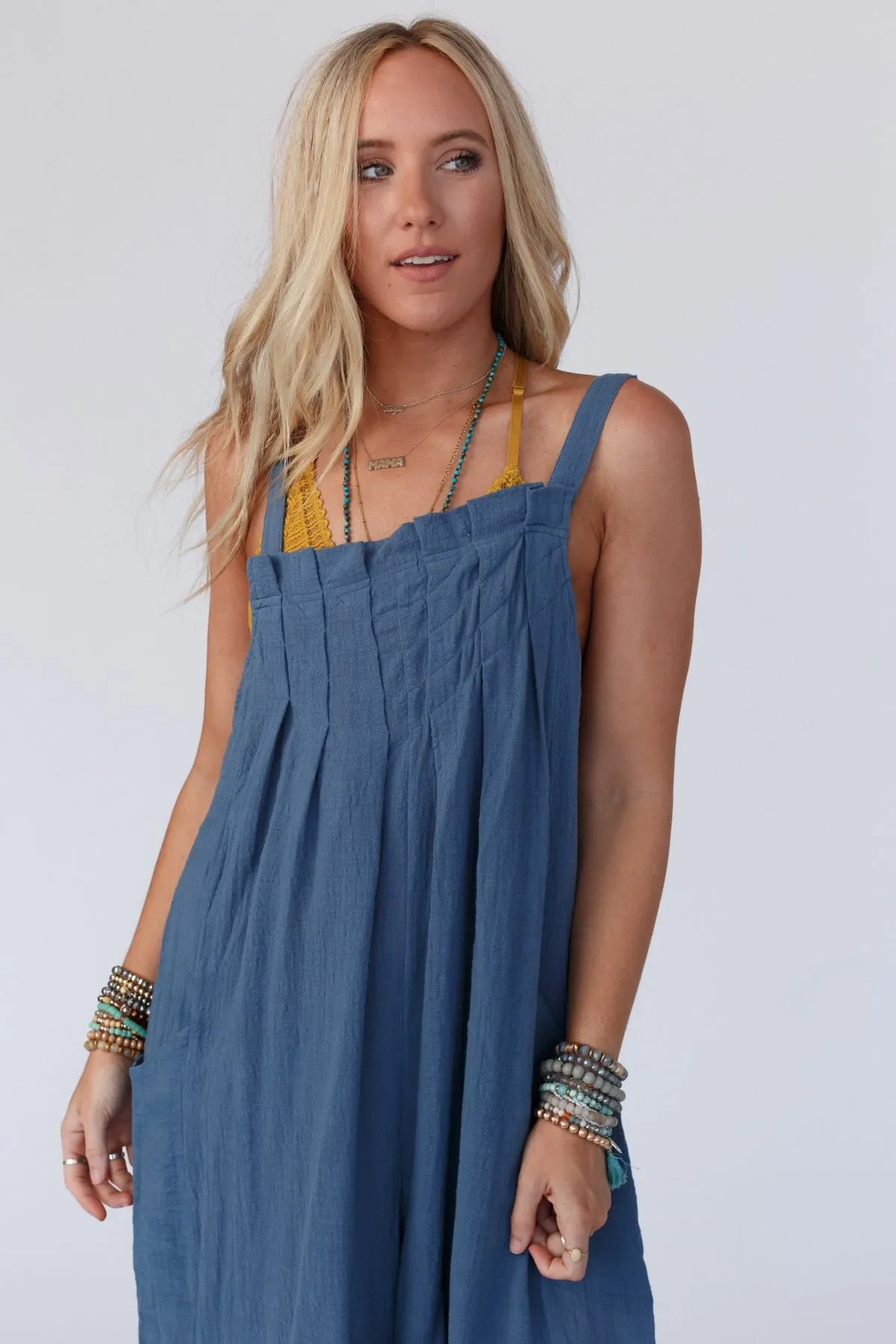 Ready To Go Loose Fit Jumpsuit - Denim Blue