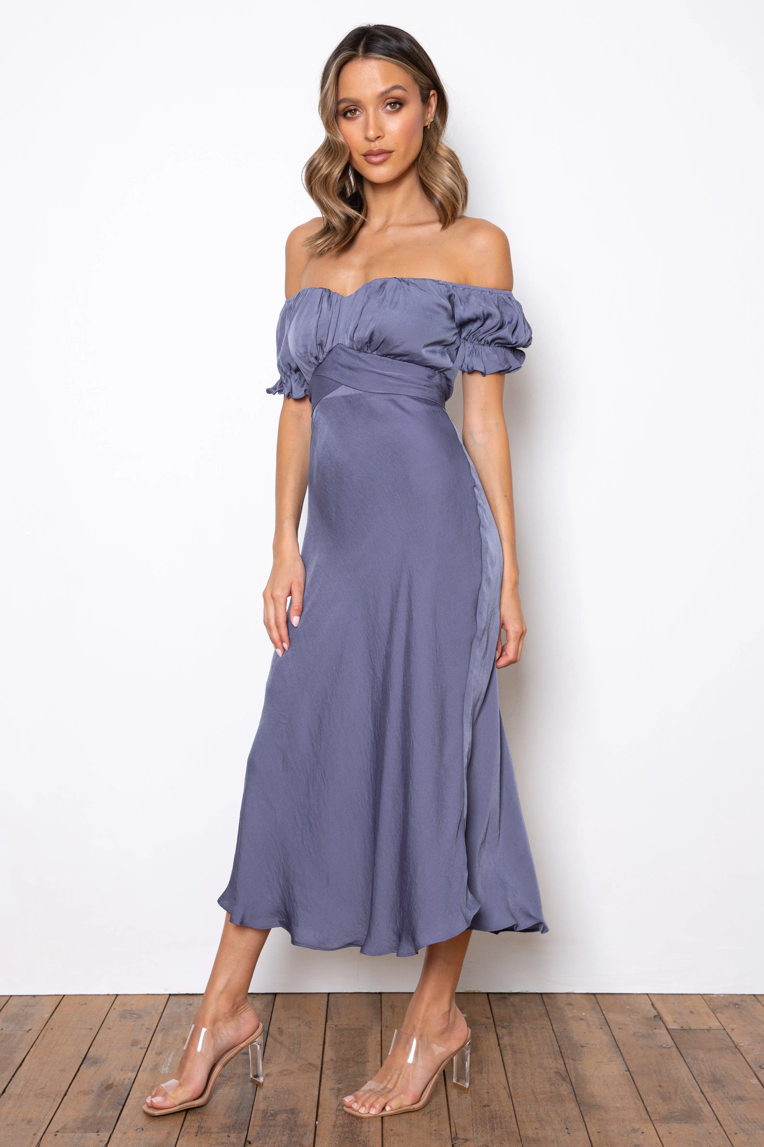 Samantha Dress - Steel Blue