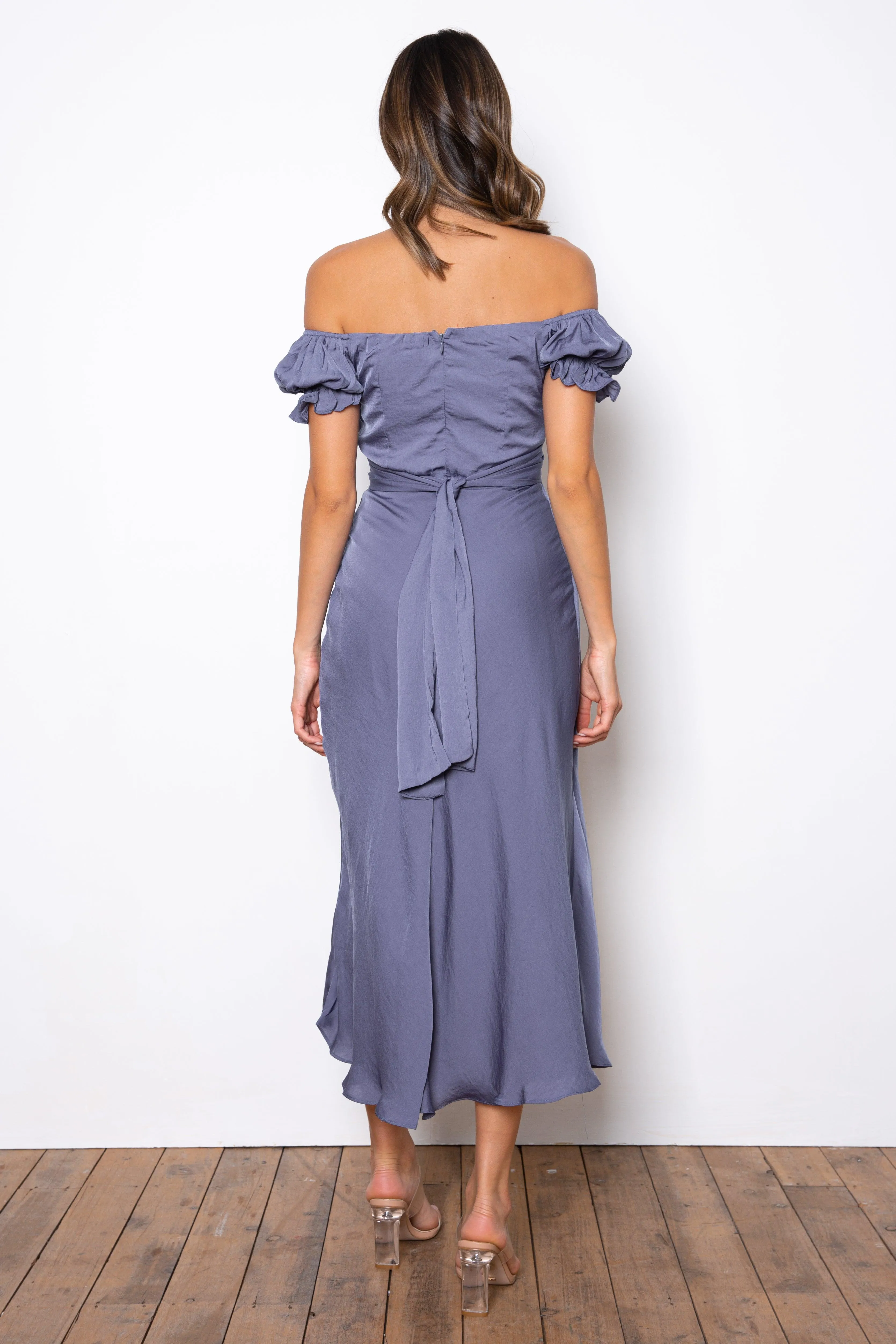 Samantha Dress - Steel Blue