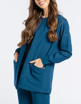 Scrub Jacket Button Up - Gibraltar Blue