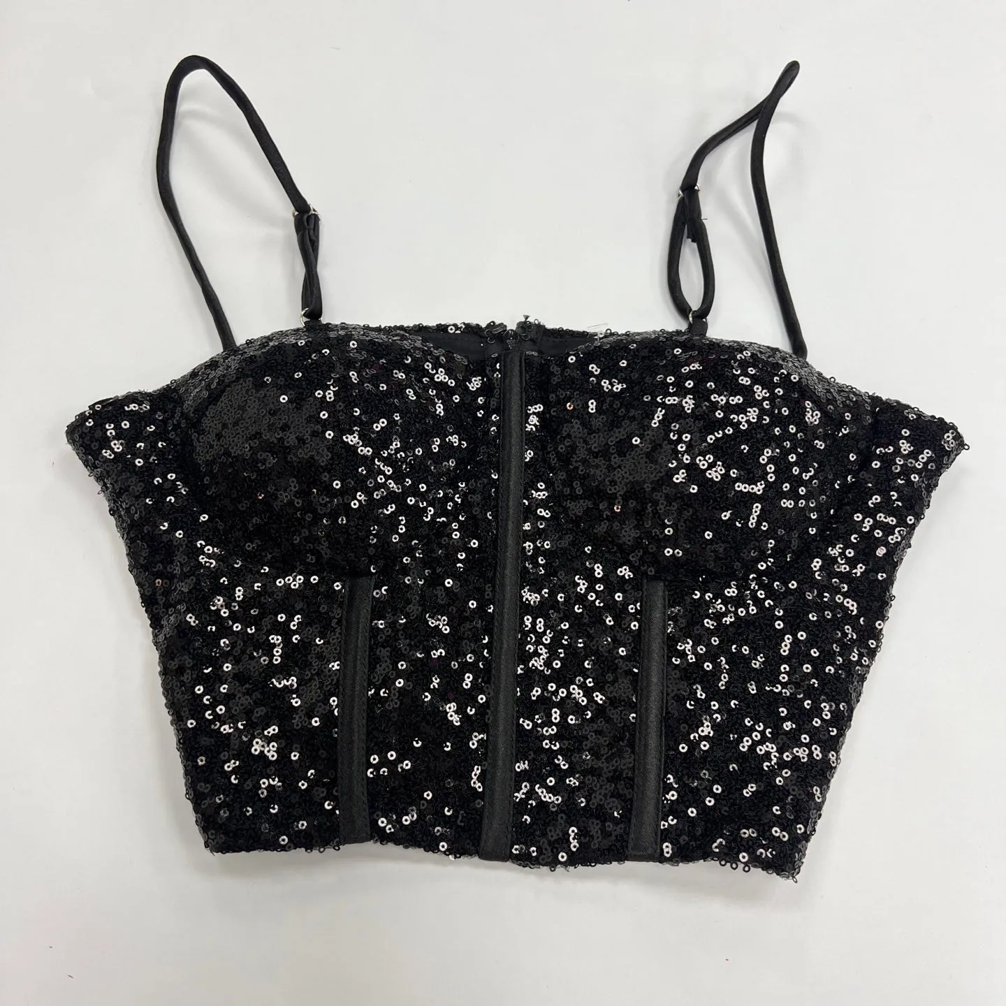 Sequin Embellisged Corset Cami Crop Top