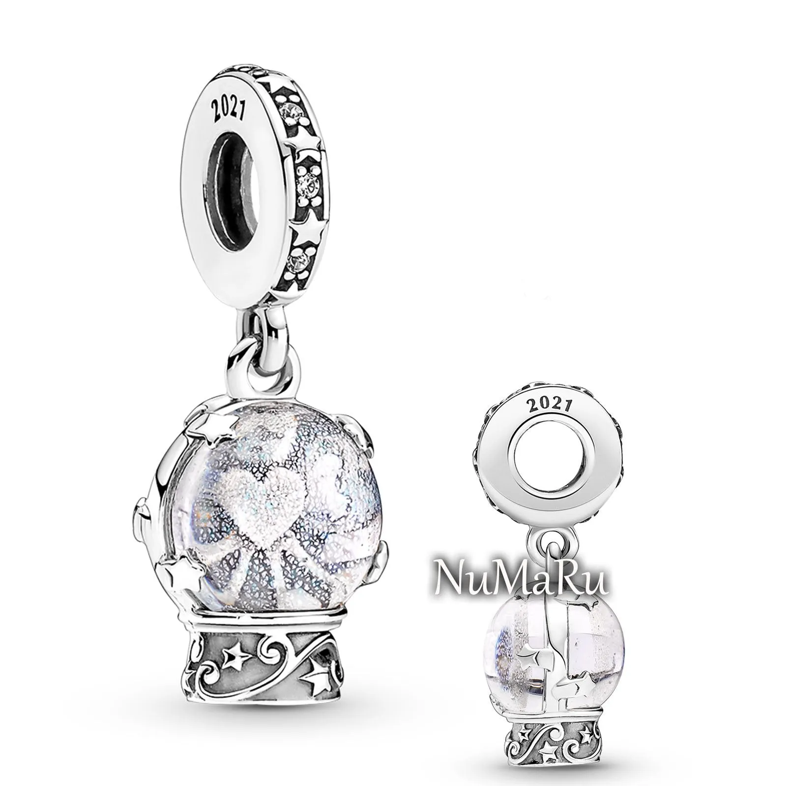 Snow Globe Angel Dangle Charm 790027C01