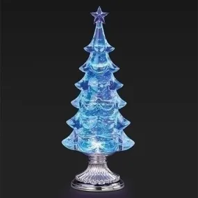 Swirling Snowfall Tree Snow Globe - Mesmerizing Winter Elegance with USB and Battery Power