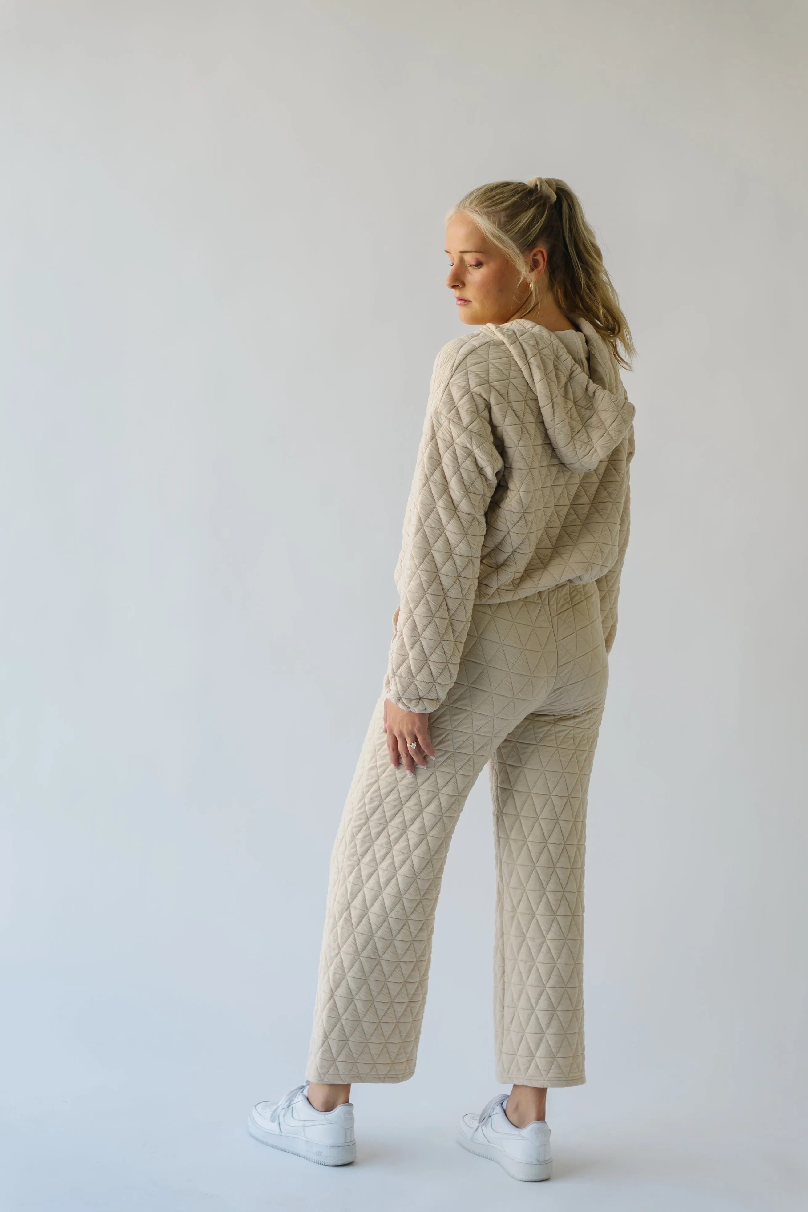 The Elberton Textured Straight Leg Pant in Sand