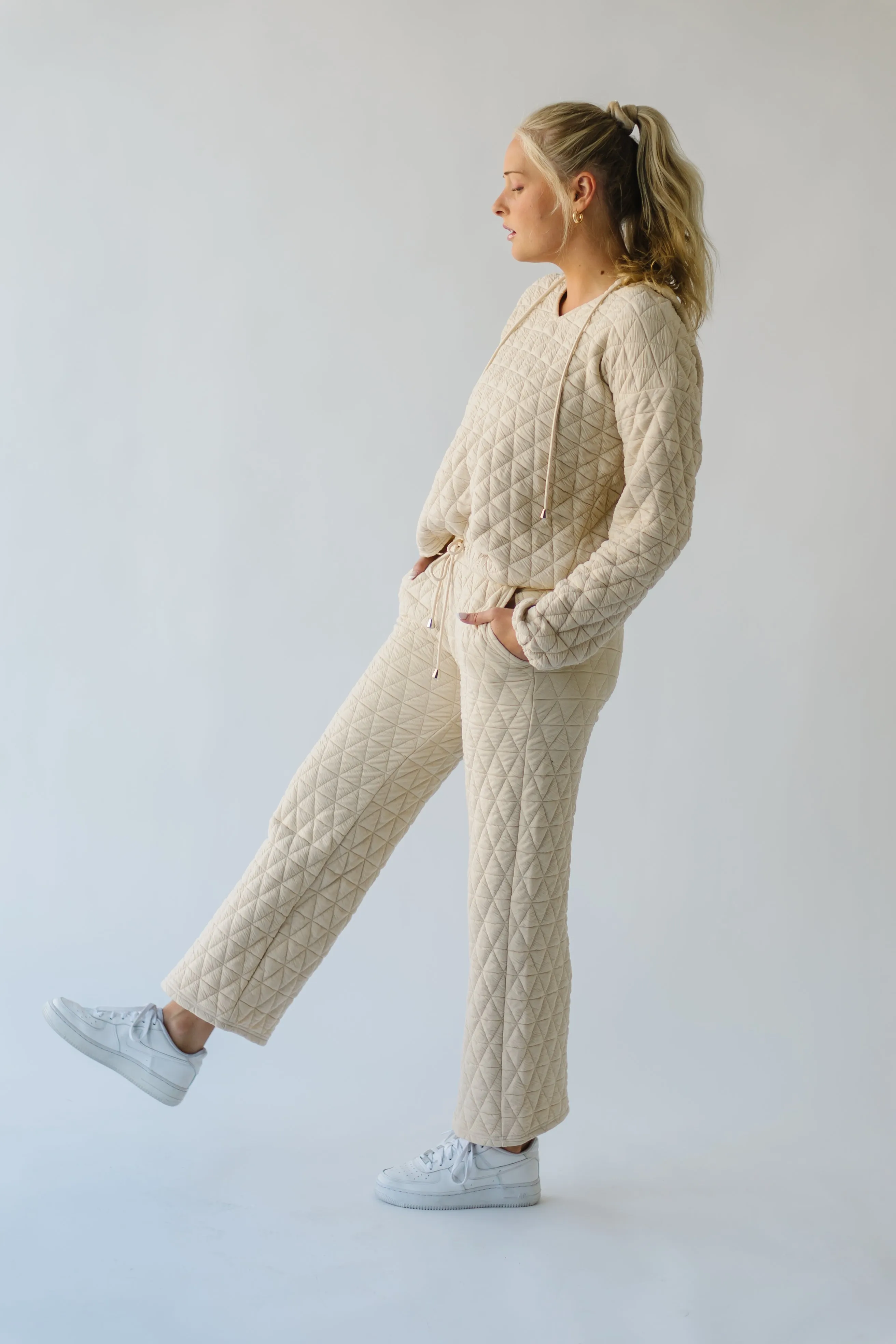 The Elberton Textured Straight Leg Pant in Sand