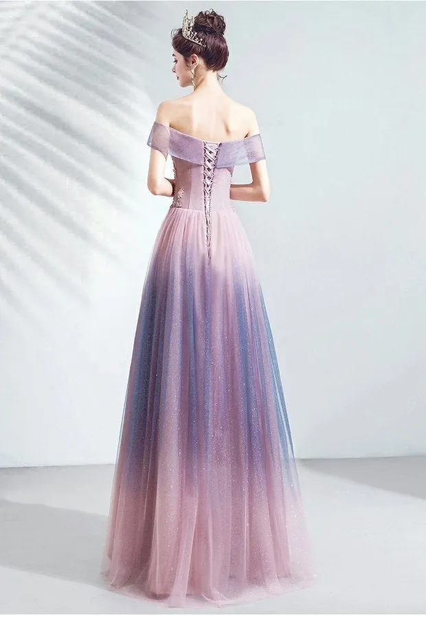 The Kaira Ombre Off Shoulder Gown