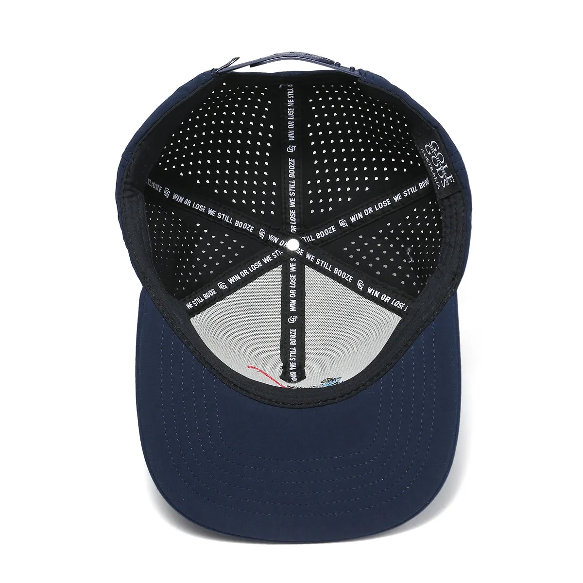 TOUR PRO Mad Slicer Golf Hat in Navy Blue with Flat Brim