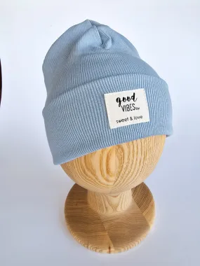 Winter beanie folded light blue